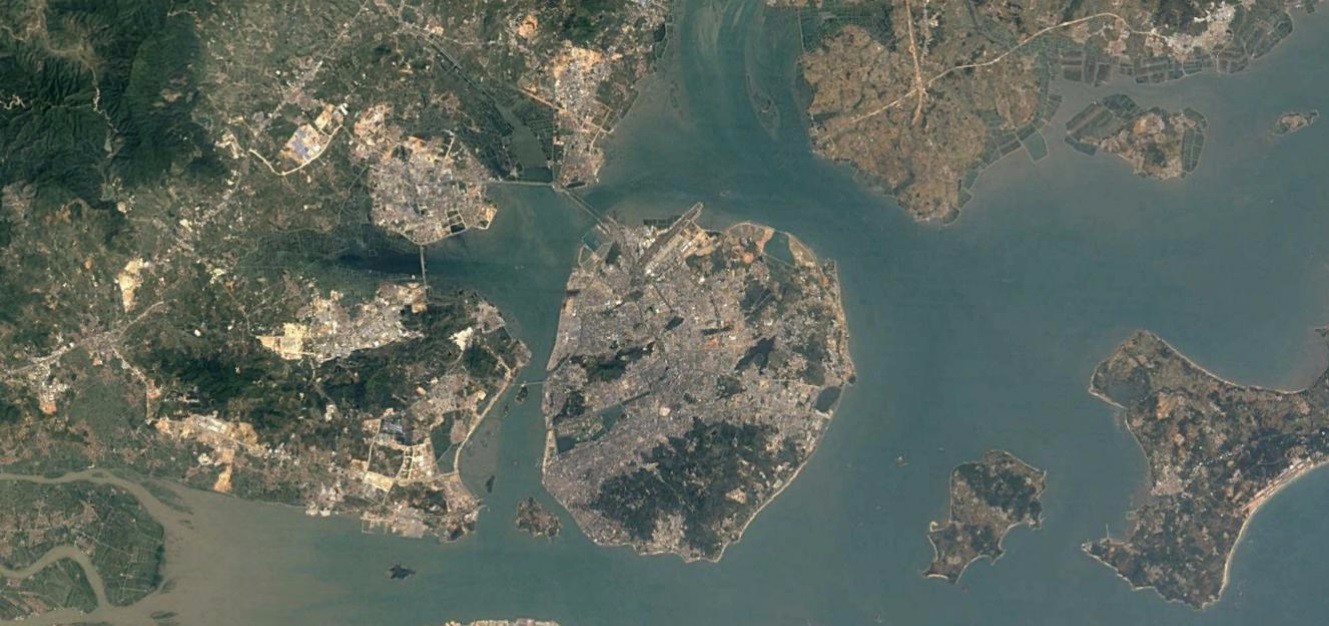 市城市卫星轮廓深圳市城市卫星轮廓依次是深圳,宁波,青岛,大连,厦门
