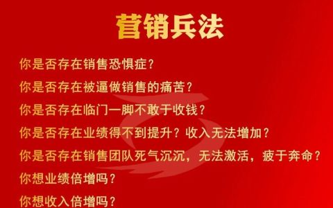 《营销兵法》一堂快速倍增业绩的营销课程，企业除了营销是利润，其他的都是成本。